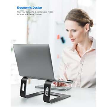 Nulaxy Laptop Stand, Ergonomic Aluminum Laptop Computer Stand, Detachable Laptop Riser Notebook Hold...