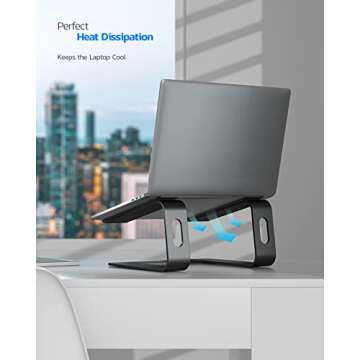 Nulaxy Laptop Stand, Ergonomic Aluminum Laptop Computer Stand, Detachable Laptop Riser Notebook Holder Stand Compatible with MacBook Air Pro, Dell XPS, HP, Lenovo More 10-15.6” Laptops