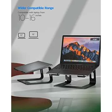 Nulaxy Laptop Stand, Ergonomic Aluminum Laptop Computer Stand, Detachable Laptop Riser Notebook Holder Stand Compatible with MacBook Air Pro, Dell XPS, HP, Lenovo More 10-15.6” Laptops