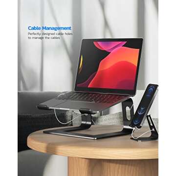Nulaxy Laptop Stand, Ergonomic Aluminum Laptop Computer Stand, Detachable Laptop Riser Notebook Holder Stand Compatible with MacBook Air Pro, Dell XPS, HP, Lenovo More 10-15.6” Laptops
