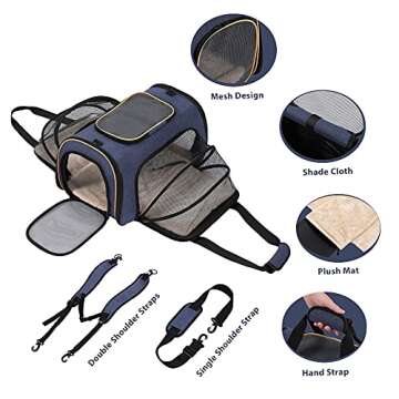 IOKHEIRA Airline Approved Pet Carrier Expandable Soft-Sided Travel Carriers for Cats Dogs and Small ...