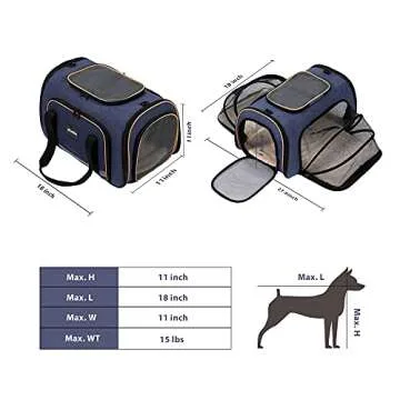 IOKHEIRA Expanding Pet Carrier for Travel and Comfort