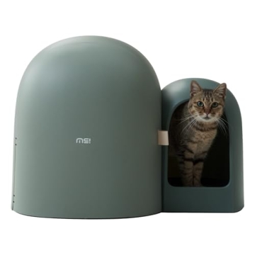 MS!MAKE SURE Cat Litter Box MAX - XL Enclosed, Moss Green, Odor-Free & Easy Clean