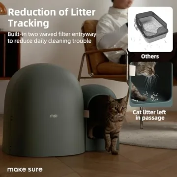 XL Enclosed Cat Litter Box Moss Green Odor-Free Easy Clean