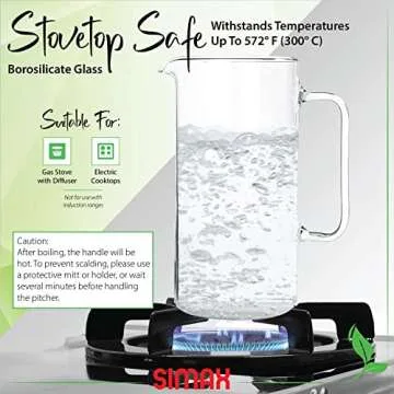 Simax 32 Ounce Glass Pitcher - Borosilicate Design by Simax