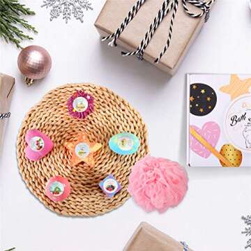 Bath Bombs for Kids, DUAIU Fizzy Bubble Bath Kids 6pcs Bubble Bath for Kids Organic & Natural Kids Bath Bombs with Essential Oils Kid-Friendly Fruit Fragrance Bath Bomb and Bathing Mesh