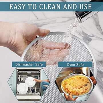 HiYi Pizza Pan for Oven, Pizza Tray Baking Tray 10 inch Seamless Nonstick Aluminum Round Pizza Baking Screen for Home Baking Kitchen Oven Restaurant,Pack of 1 (Silver)