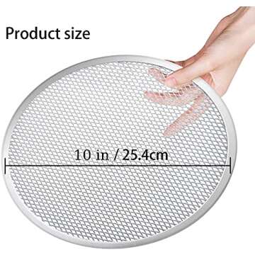 HiYi Pizza Pan for Oven, Pizza Tray Baking Tray 10 inch Seamless Nonstick Aluminum Round Pizza Baking Screen for Home Baking Kitchen Oven Restaurant,Pack of 1 (Silver)