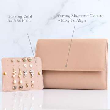 Personalized Initial Travel Jewelry Case - Monogram Custom Gifts For Women, Bridesmaid Proposal Gift...