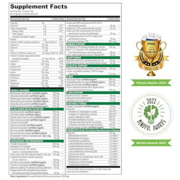 Vibrant Health, Green Vibrance, Includes 65 Plant-Based Superfoods, 25 Billion Probiotics, Fiber, Adaptogens & Enzymes, 60 Servings