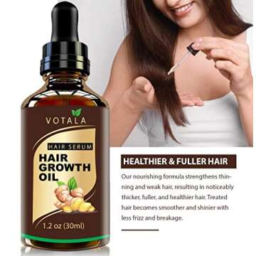Hair Growth Serum, VOTALA Hair Growth Treatment, Anti Hair Loss, Promotes Thicker, Stronger Hair, And Hair Regrowth for Men Women