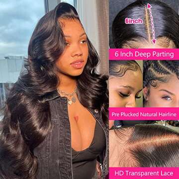 Rose Sister 13x6 Body Wave Lace Front Wigs Human Hair Pre Plucked 180% Density 13x6 HD Transparent Frontal Wigs Human Hair Body Wave Glueless Wigs Human Hair Lace Front Wigs for Women 26 Inch