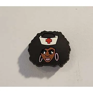 Black African American Nurse RN Clog Charms 1pc