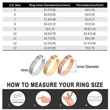 Truloven Love Friendship Ring 18K Gold Silver Rose Plated Cubic Zirconia Titanium Steel Promise Ring Wedding Band Jewelry Birthday Gifts for Women (2 rows drill- Gold, 5)