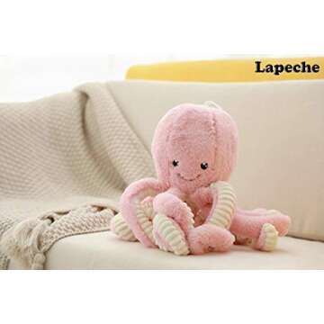 lapeche Plush Cute Octopus Dolls Soft Toy Stuffed Marine Animal for Boys Girls Birthday Presents (Pink, 16")