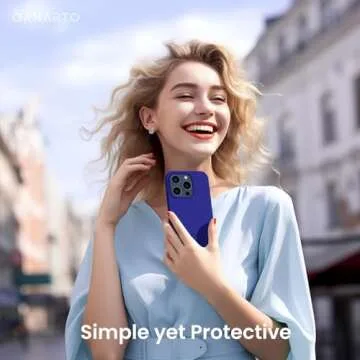 ORNARTO Compatible with iPhone 15 Pro Max Case 6.7", Slim Liquid Silicone 3 Layers Soft Gel Rubber Shockproof Protective Phone Case with Anti-Scratch Microfiber Lining-Klein Blue