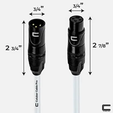 Balanced XLR Cable Male to Female - 15 Feet White - Pro 3-Pin Microphone Connector for Powered Speakers, Audio Interface or Mixer for Live Performance & Recording