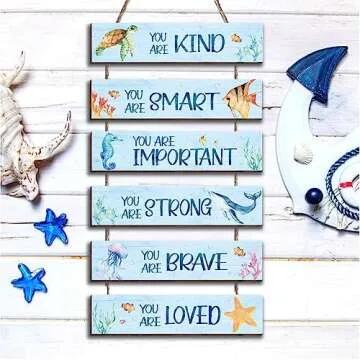 HIWERAN Ocean Decor: Inspirational Kids Wall Art