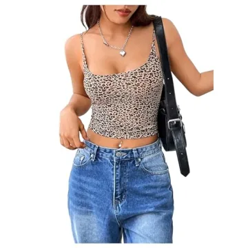 Trendy Leopard Print Cami Crop Top for Summer Style