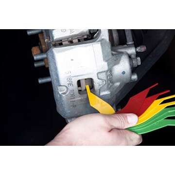 Steelman 8-Piece Brake Lining Thickness Gauge Set for Mechanics, Use with Disc and Drum Brake Pads, Color-Coded, Steel, Stamped Metric and SAE Callouts