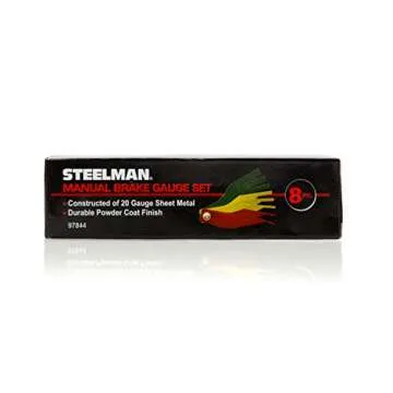 Steelman 8-Piece Brake Lining Thickness Gauge Set for Mechanics, Use with Disc and Drum Brake Pads, Color-Coded, Steel, Stamped Metric and SAE Callouts