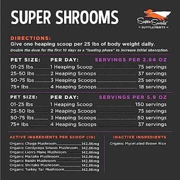 Super Snouts Super Shrooms Mushroom Immune Support Supplement for Dogs and Cats, 2.64 oz - Made in USA Organic Non-GMO, Immune Health for Strong Immunity, 7 Mushroom Blend Powder