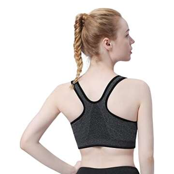 Comfortable Zip Front Sports Bra for All-Day Wear