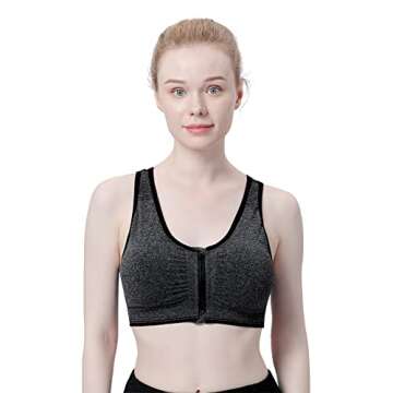 Comfortable Zip Front Sports Bra for All-Day Wear