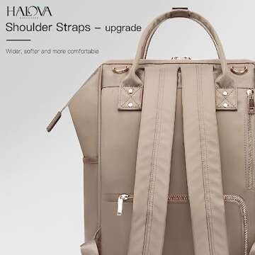 HaloVa Diaper Bag, Baby Daddy Mommy Travel Backpack with Wet Cloth, Tissues, Bottle Pockets, with Stroller Straps