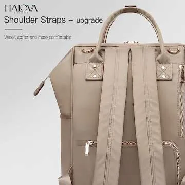 HaloVa Diaper Bag, Baby Daddy Mommy Travel Backpack with Wet Cloth, Tissues, Bottle Pockets, with Stroller Straps