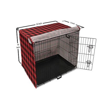 Ambesonne Plaid Dog Crate Cover, Durable Waterproof Designs for Dogs