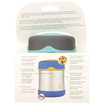 Thermos Foogo Vacuum Insulated Stainless Steel 10-Ounce Food Jar, Charcoal/Teal (B3004TS2)