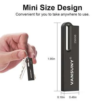 Vansuny 256GB USB 3.0 Flash Drive - Metal Waterproof & High Speed