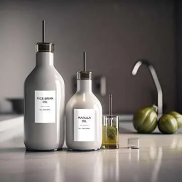 v2croft 126 Oil and Vinegar Labels for Bottles, Minimalist White Matte Stickers Black Text, Water/Oil Resistant Condiments Stickers for Squeeze Dispensers, Kitchen Pantry & Refrigerator Organization