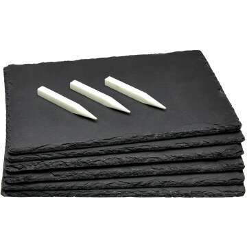 Black Slate Charcuterie Boards Set of 6