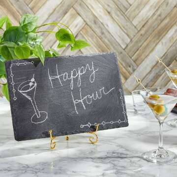 Black Slate Charcuterie Boards Set of 6