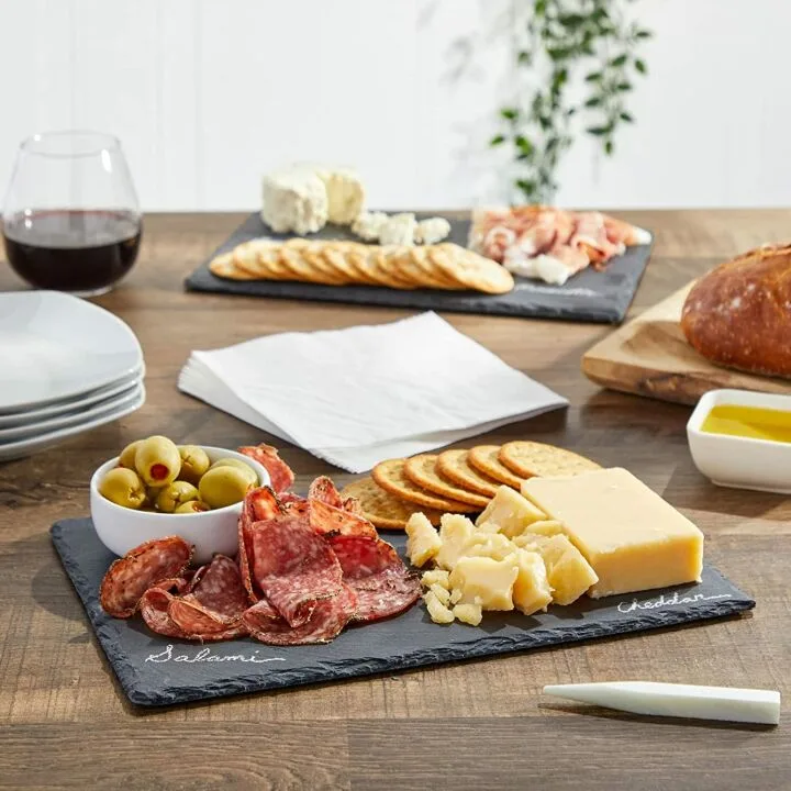 Black Slate Charcuterie Boards Set of 6