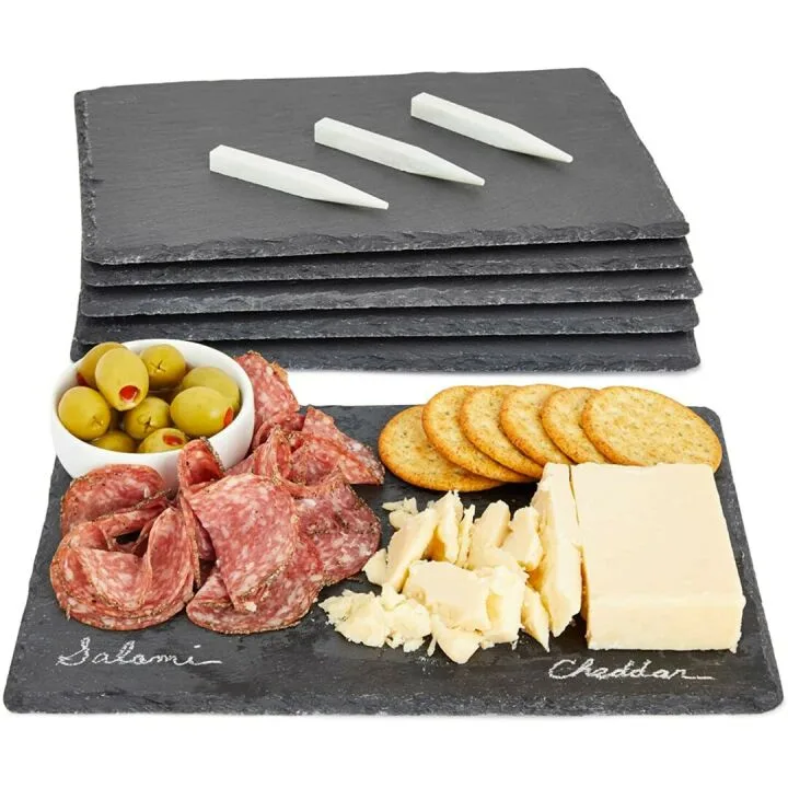 Black Slate Charcuterie Boards Set of 6