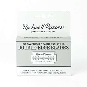Rockwell Razors T2 Brushed Chrome Safety Razor for Men and Women with Infinite Shaving Settings, 25 Fully Recyclable Blades and Travel Leather Bag