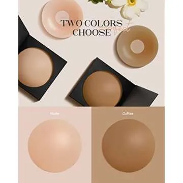 BearKig 2-Pairs Nipple Cover, Nipple Pasties for Women, Pasties Nipple Covers, Nipple Covers for Women Reusable, Nipple Cover with Travel Box(Nude)
