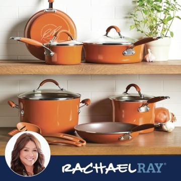 Rachael Ray Cucina Nonstick Cookware Set 12 Piece Pumpkin Orange