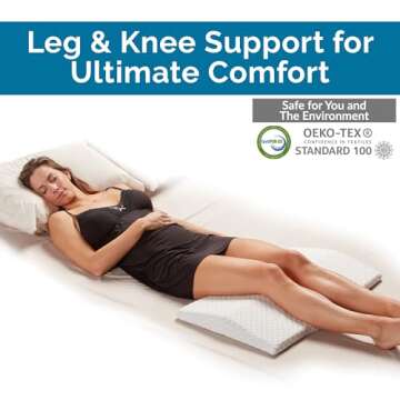 ComfiLife Lumbar Support Pillow for Sleeping Memory Foam Pillow for Back Pain Relief - Side, Back and Stomach Sleepers- Triangle Wedge Bolster Pillow - Bed Rest Pillow (White, Standard)