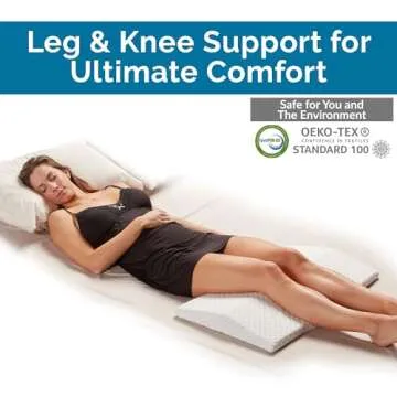 ComfiLife Lumbar Support Pillow for Sleeping Memory Foam Pillow for Back Pain Relief - Side, Back and Stomach Sleepers- Triangle Wedge Bolster Pillow - Bed Rest Pillow (White, Standard)