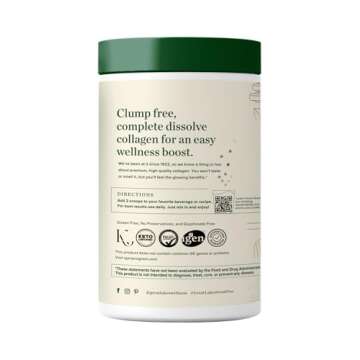 Great Lakes Wellness Collagen Peptides Powder for Skin, Hair, Nails, Joints & Digestion - Unflavored - Quick Dissolve Hydrolyzed, Non-GMO, Keto, Kosher - 10 oz