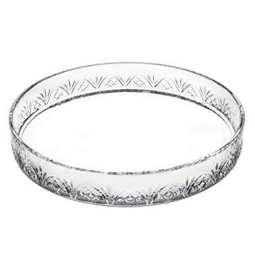 Godinger Round Glass Serving Tray Platter - Dublin Crystal Collection