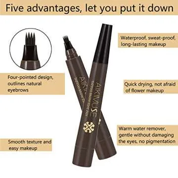 Lusucat Liquid Eyebrow Pen Waterproof Microblading Eyebrow Pencil with a Micro-Fork Tip Applicator Creates Natural Looking Brows Effortlessly