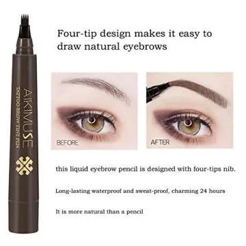 Lusucat Liquid Eyebrow Pen Waterproof Microblading Eyebrow Pencil with a Micro-Fork Tip Applicator Creates Natural Looking Brows Effortlessly