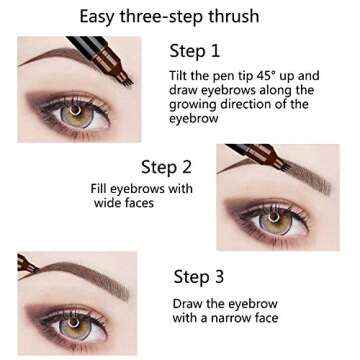 Lusucat Liquid Eyebrow Pen Waterproof Microblading Eyebrow Pencil with a Micro-Fork Tip Applicator Creates Natural Looking Brows Effortlessly