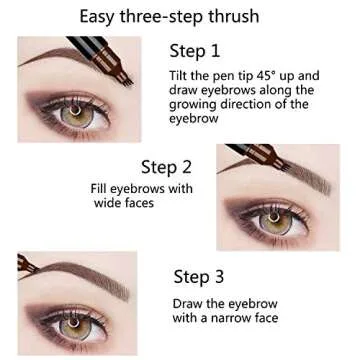 Lusucat Liquid Eyebrow Pen Waterproof Microblading Eyebrow Pencil with a Micro-Fork Tip Applicator Creates Natural Looking Brows Effortlessly