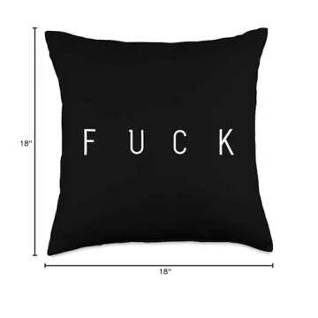 FUCK Retro Offensive Vulgar Insulting Bad Rude Word Gift Throw Pillow